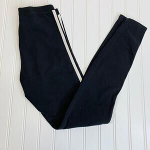 Adidas Cotton Jersey 3 Stripe Leggings Black White Sz Small